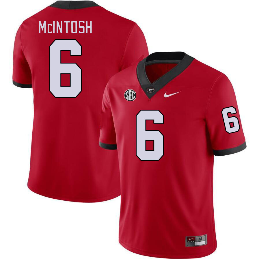 #6 Kenny McIntosh Georgia Bulldogs Jerseys Football Stitched-Red